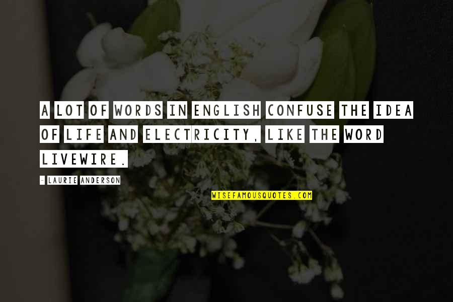 Electricity's Quotes By Laurie Anderson: A lot of words in English confuse the
