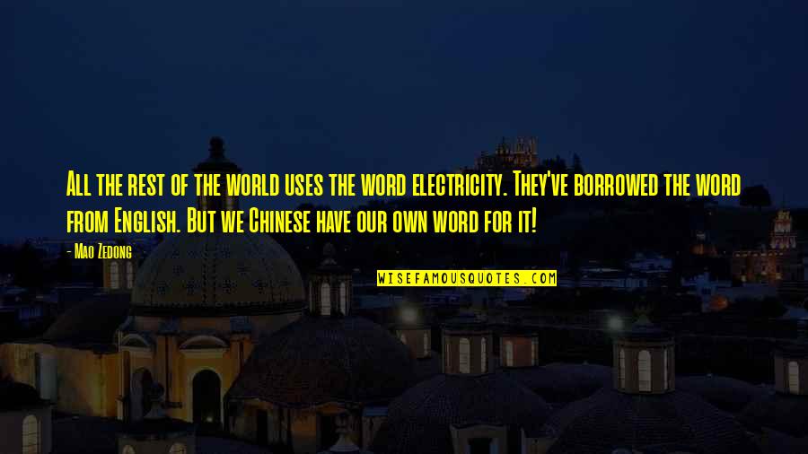 Electricity's Quotes By Mao Zedong: All the rest of the world uses the