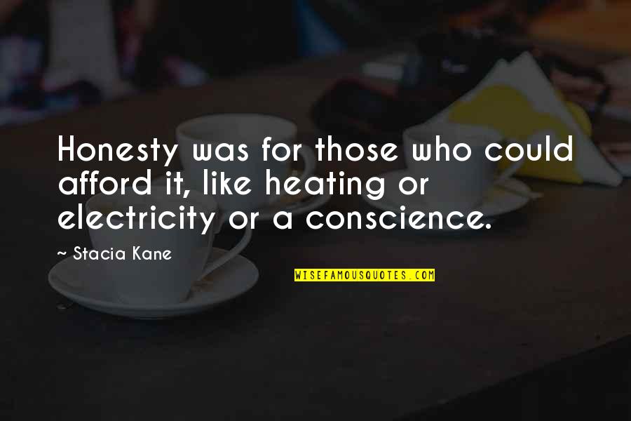 Electricity's Quotes By Stacia Kane: Honesty was for those who could afford it,