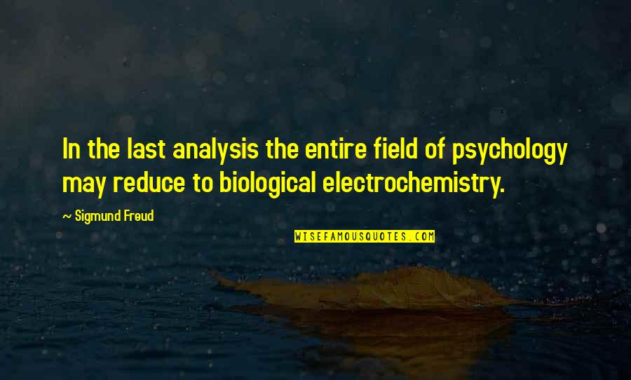 Electrochemistry Quotes By Sigmund Freud: In the last analysis the entire field of