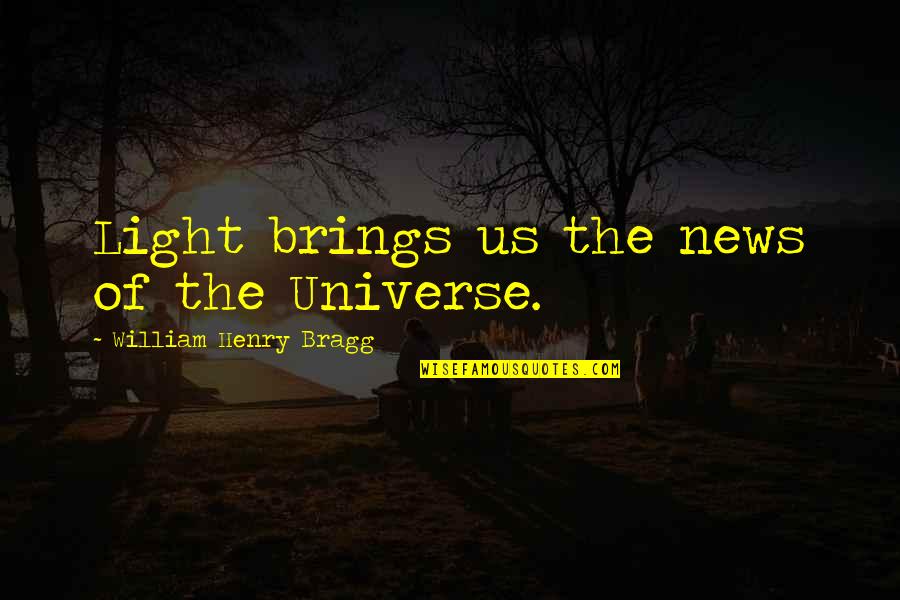 Electromagnetism Quotes By William Henry Bragg: Light brings us the news of the Universe.