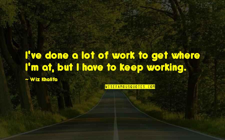 Electrometer Ic Quotes By Wiz Khalifa: I've done a lot of work to get