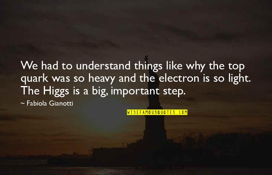 Electron Quotes By Fabiola Gianotti: We had to understand things like why the