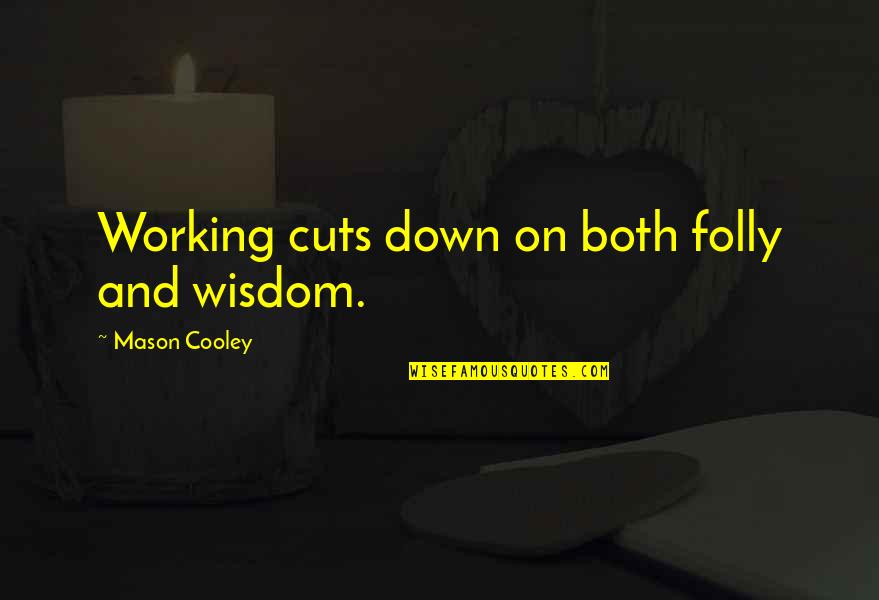 Electronics In School Quotes By Mason Cooley: Working cuts down on both folly and wisdom.