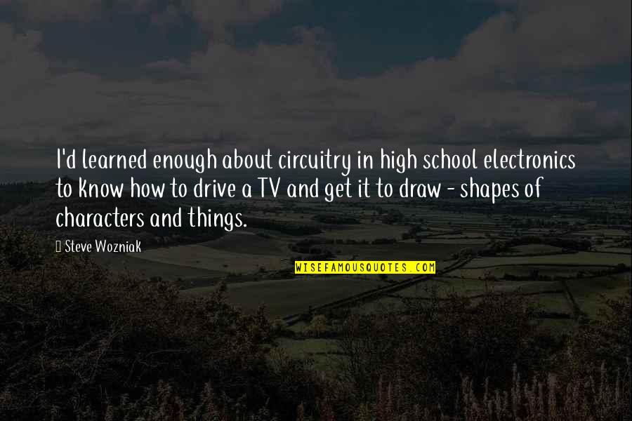 Electronics In School Quotes By Steve Wozniak: I'd learned enough about circuitry in high school