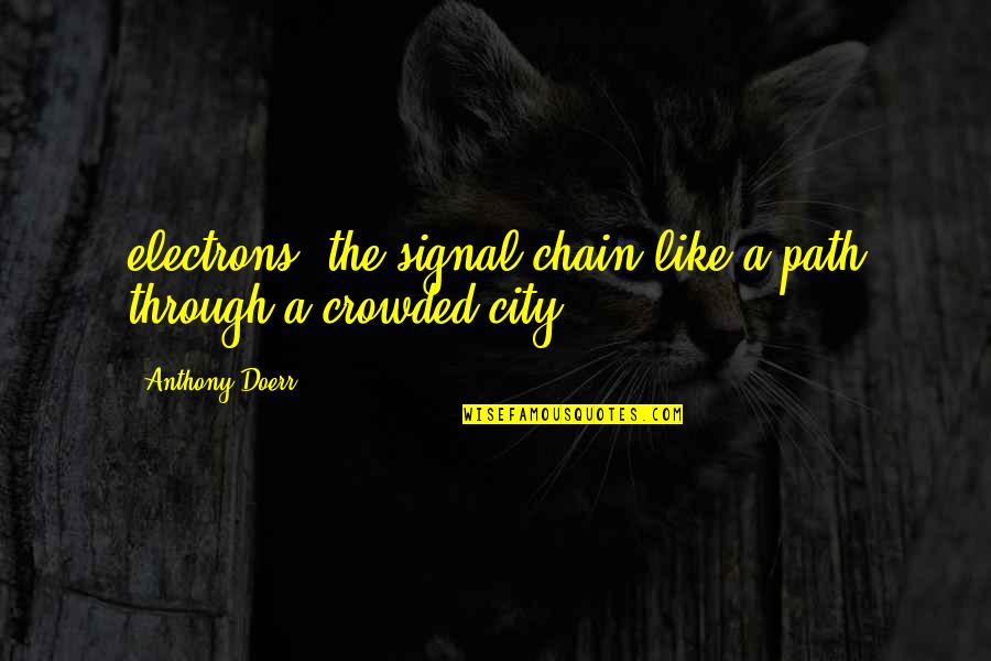 Electrons Quotes By Anthony Doerr: electrons, the signal chain like a path through