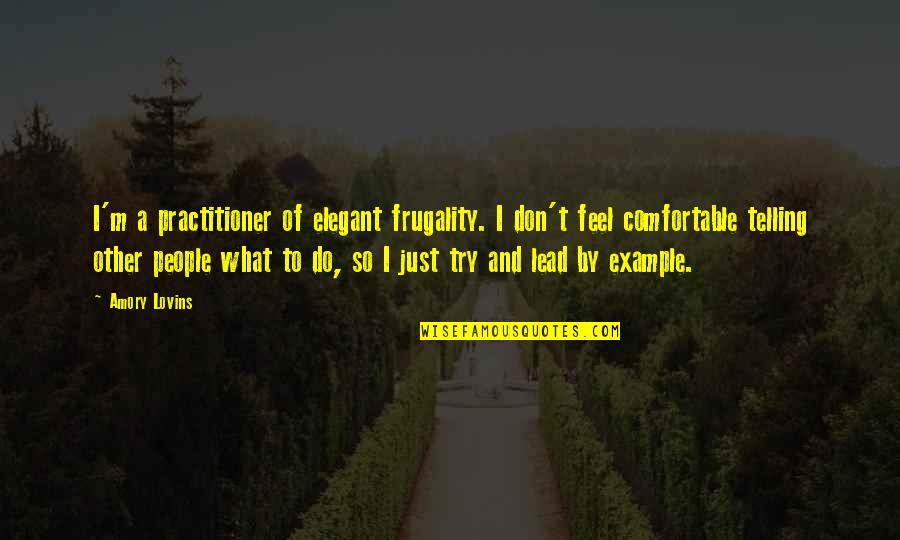 Elegant People Quotes By Amory Lovins: I'm a practitioner of elegant frugality. I don't Elegant People Quotes By Amory Lovins: I'm a practitioner of elegant frugality. I don't