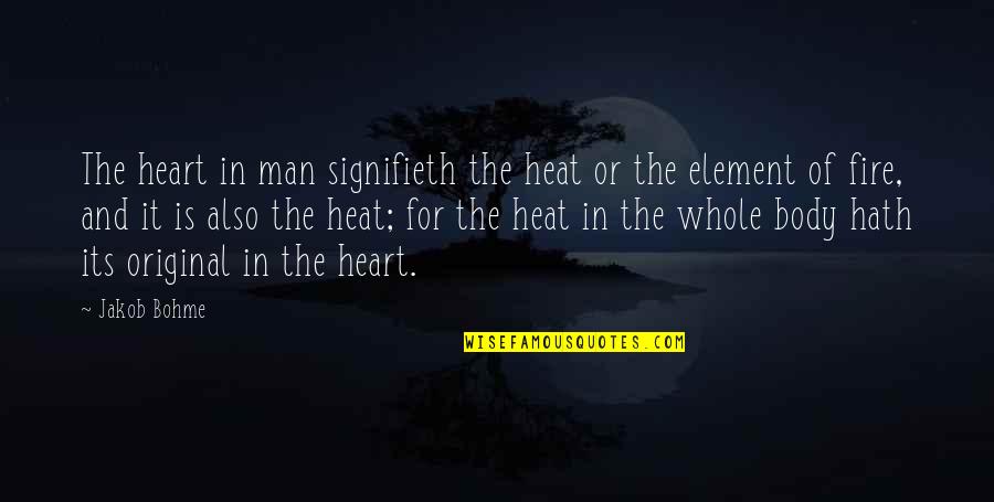 Element Of Fire Quotes By Jakob Bohme: The heart in man signifieth the heat or