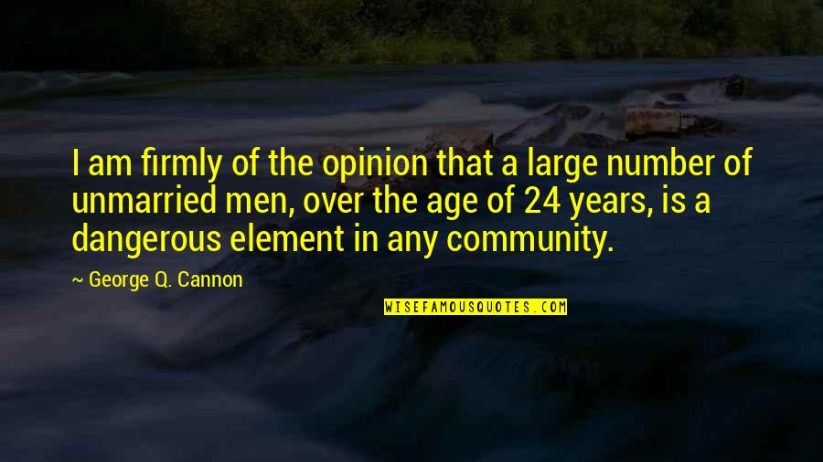 Element Quotes By George Q. Cannon: I am firmly of the opinion that a