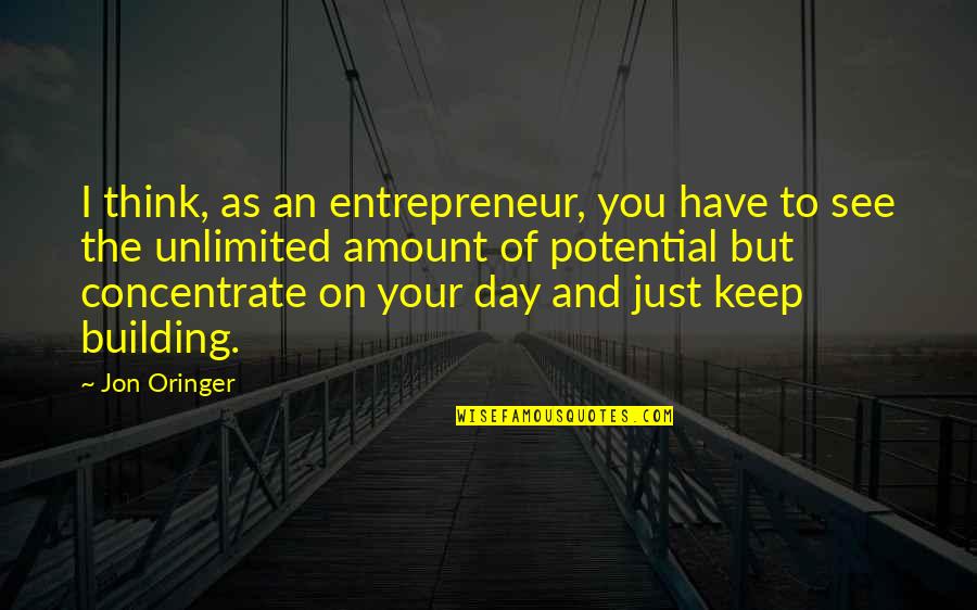 Elementary Memories Quotes By Jon Oringer: I think, as an entrepreneur, you have to