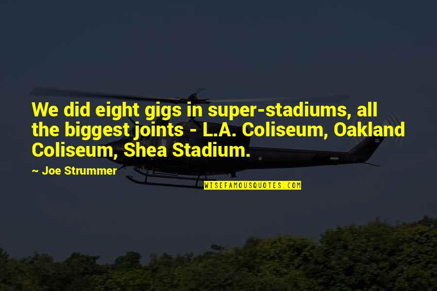 Elementary Season 2 Episode 21 Quotes By Joe Strummer: We did eight gigs in super-stadiums, all the Elementary Season 2 Episode 21 Quotes By Joe Strummer: We did eight gigs in super-stadiums, all the