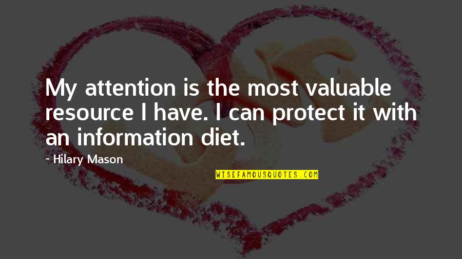 Elena Avila Quotes By Hilary Mason: My attention is the most valuable resource I