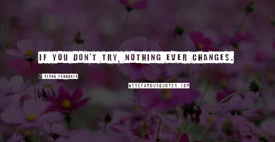 Elena Ferrante quotes: If you don't try, nothing ever changes.