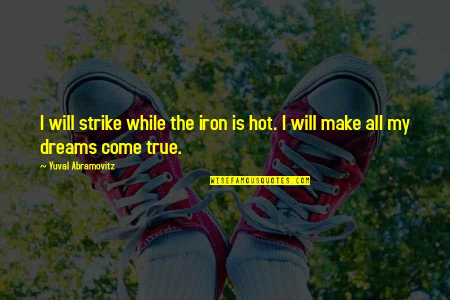 Elena Michaels Quotes By Yuval Abramovitz: I will strike while the iron is hot.