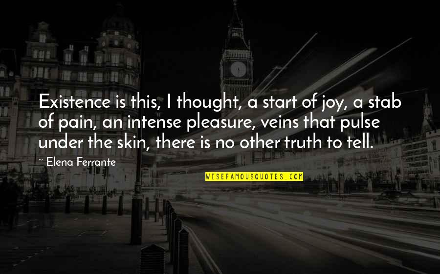 Elena's Quotes By Elena Ferrante: Existence is this, I thought, a start of