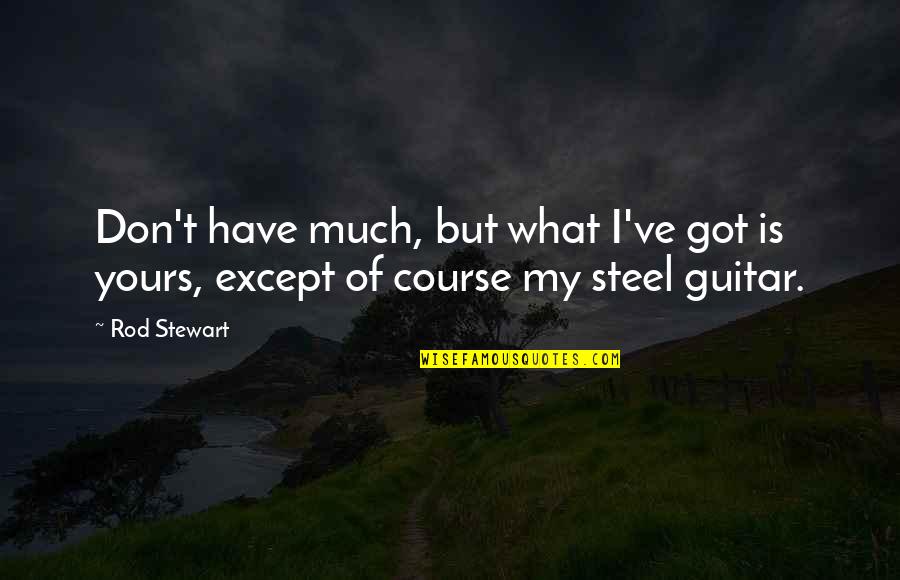 Elend Venture Quotes By Rod Stewart: Don't have much, but what I've got is