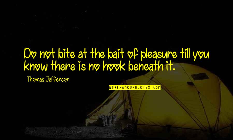 Elendil Miniature Quotes By Thomas Jefferson: Do not bite at the bait of pleasure