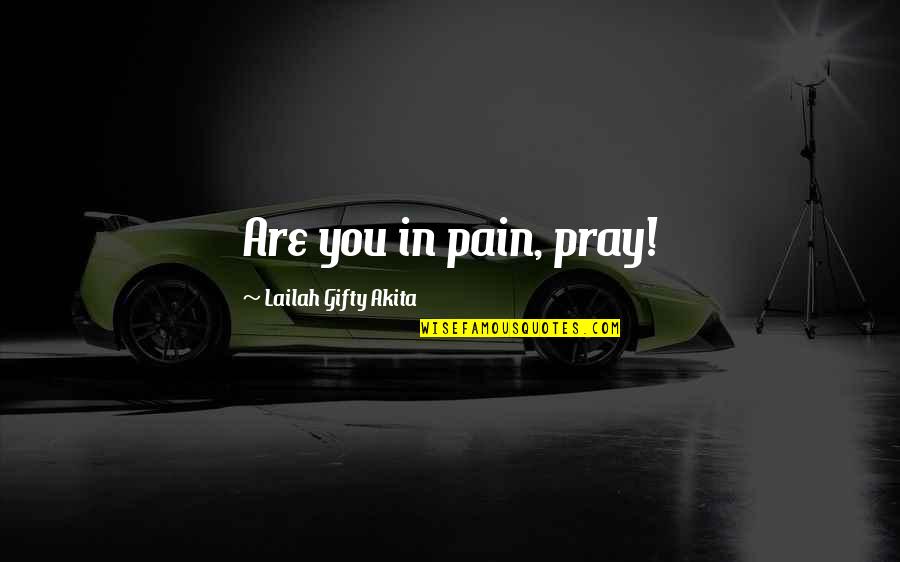 Elenir Bernardes Quotes By Lailah Gifty Akita: Are you in pain, pray!