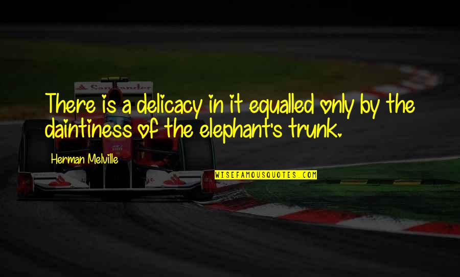 Elephant Trunk Quotes By Herman Melville: There is a delicacy in it equalled only