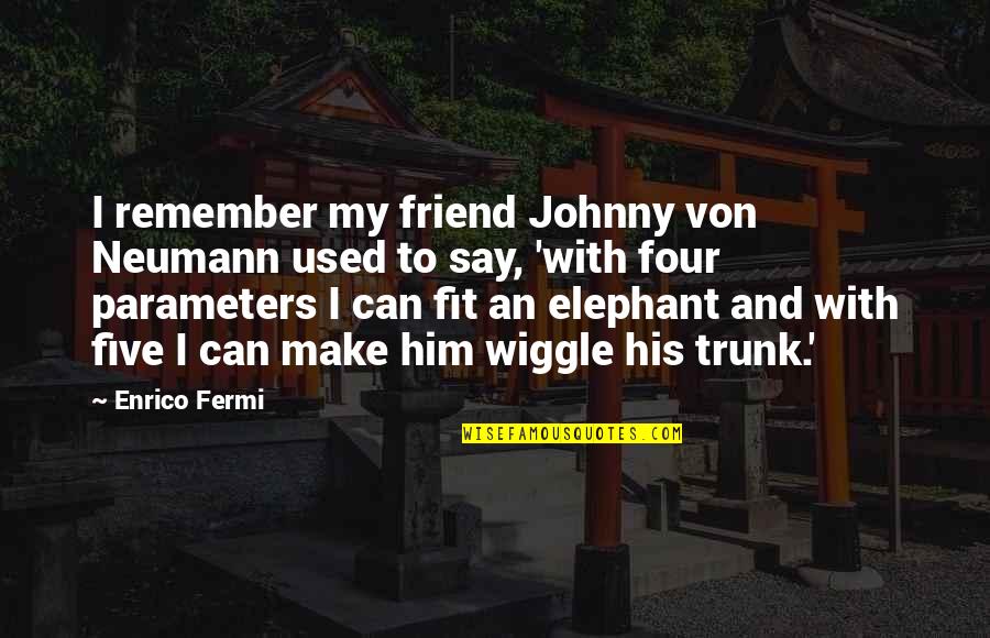 Elephant With Trunk Up Quotes By Enrico Fermi: I remember my friend Johnny von Neumann used