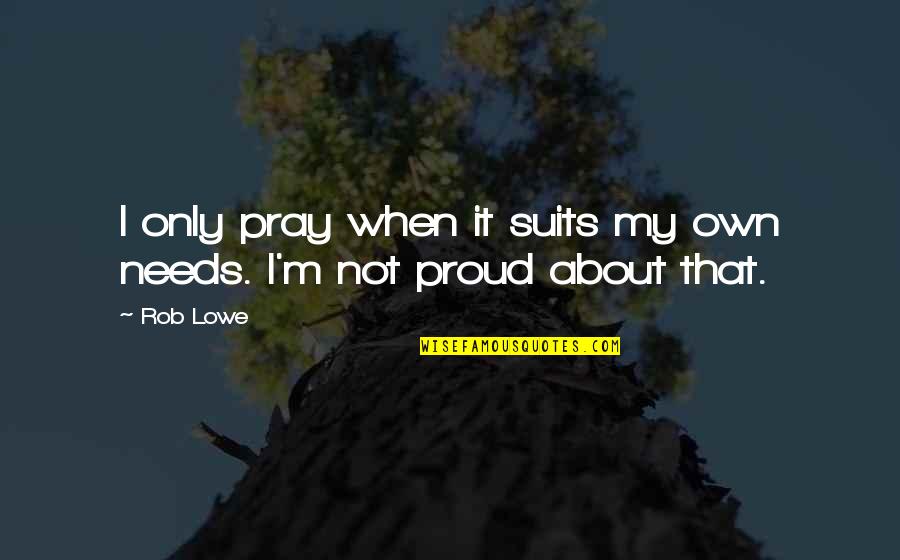 Elephants And Memory Quotes By Rob Lowe: I only pray when it suits my own