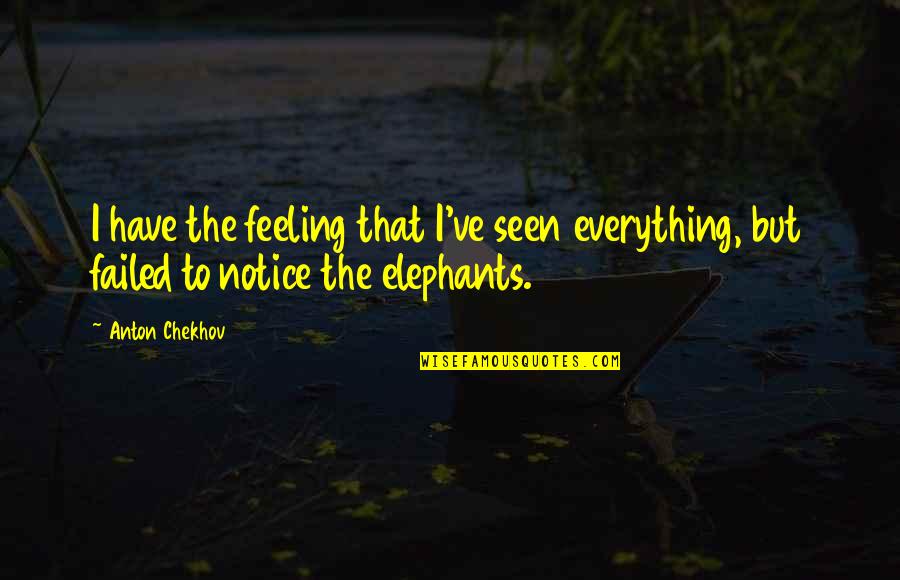 Elephants Quotes By Anton Chekhov: I have the feeling that I've seen everything,