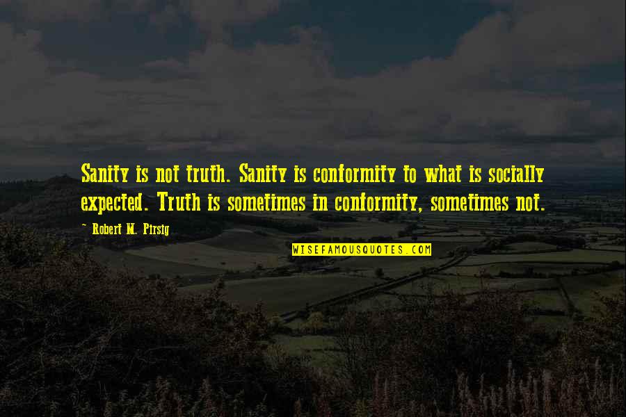 Eleta Almaran Quotes By Robert M. Pirsig: Sanity is not truth. Sanity is conformity to