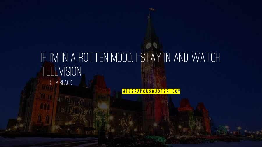 Elettronica Santerno Quotes By Cilla Black: If I'm in a rotten mood, I stay