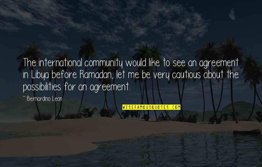 Eleuterio Chacaliaza Quotes By Bernardino Leon: The international community would like to see an