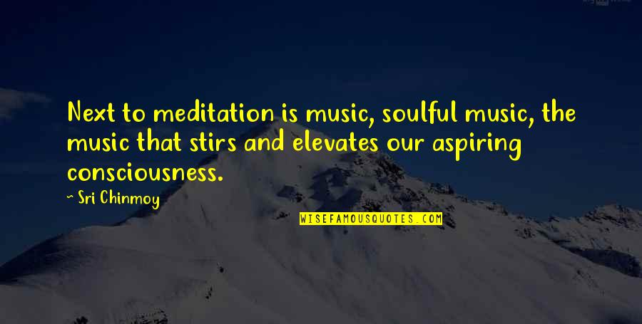 Elevates Quotes By Sri Chinmoy: Next to meditation is music, soulful music, the