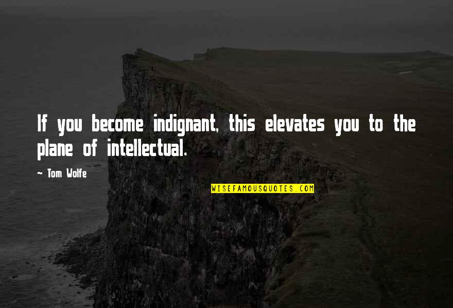 Elevates Quotes By Tom Wolfe: If you become indignant, this elevates you to