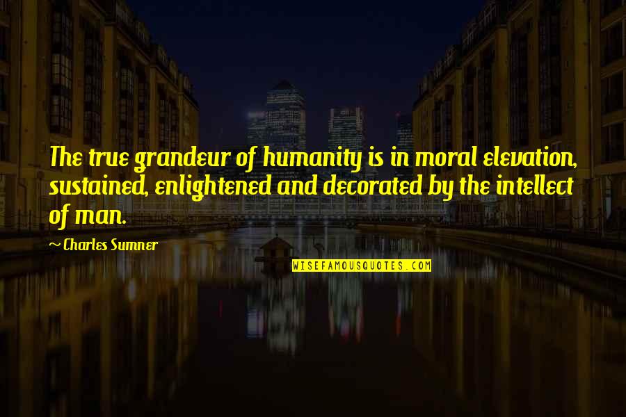 Elevation Quotes By Charles Sumner: The true grandeur of humanity is in moral Elevation Quotes By Charles Sumner: The true grandeur of humanity is in moral