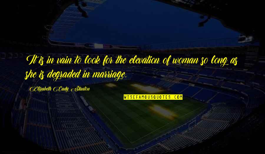 Elevation Quotes By Elizabeth Cady Stanton: It is in vain to look for the Elevation Quotes By Elizabeth Cady Stanton: It is in vain to look for the