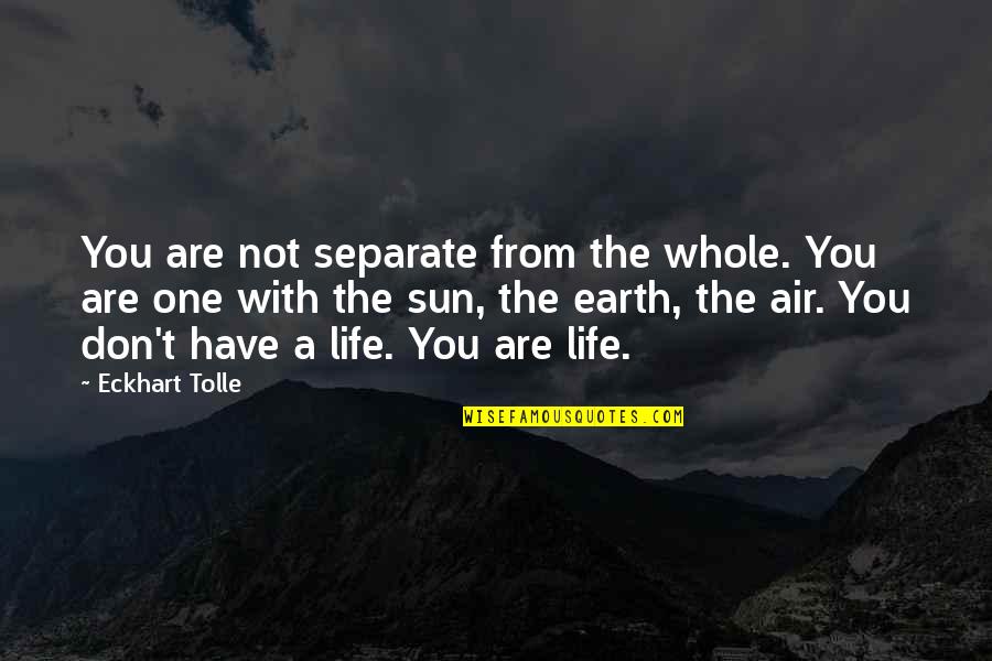 Elevator Girl Quotes By Eckhart Tolle: You are not separate from the whole. You