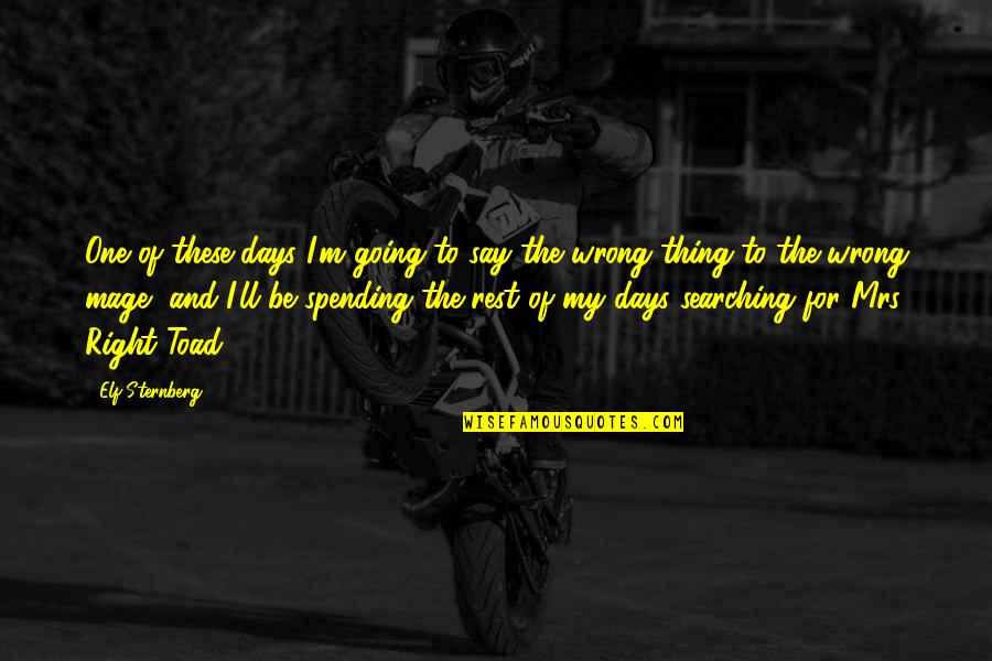 Elf's Quotes By Elf Sternberg: One of these days I'm going to say