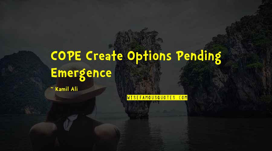 Elgert On The Hill Quotes By Kamil Ali: COPE Create Options Pending Emergence