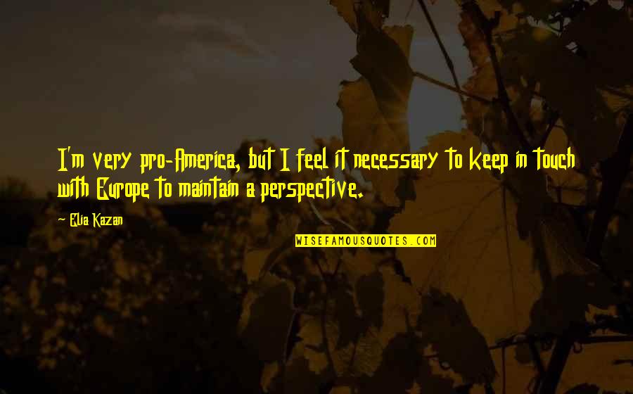 Elia Kazan Quotes By Elia Kazan: I'm very pro-America, but I feel it necessary