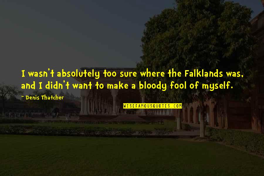 Eliademy Quotes By Denis Thatcher: I wasn't absolutely too sure where the Falklands Eliademy Quotes By Denis Thatcher: I wasn't absolutely too sure where the Falklands