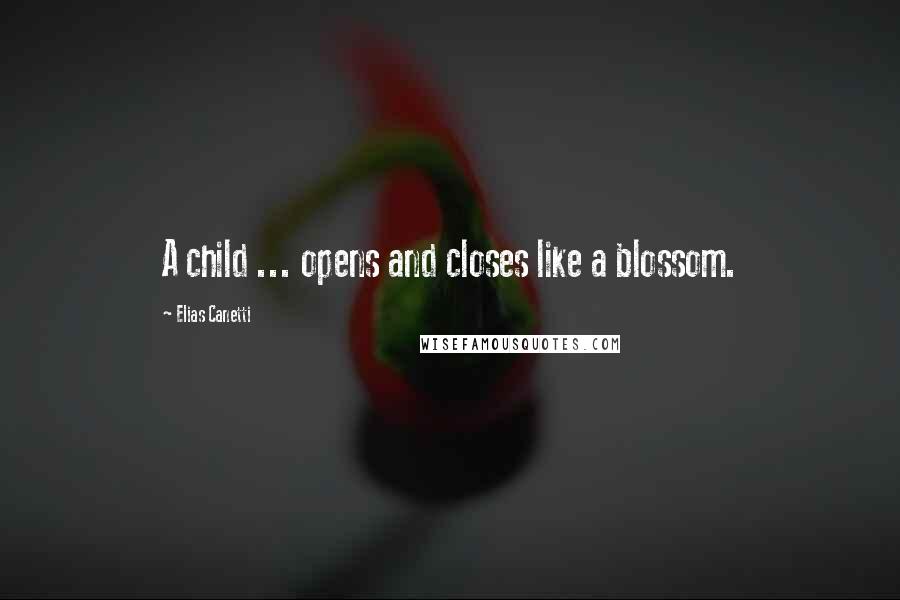 Elias Canetti quotes: A child ... opens and closes like a blossom.