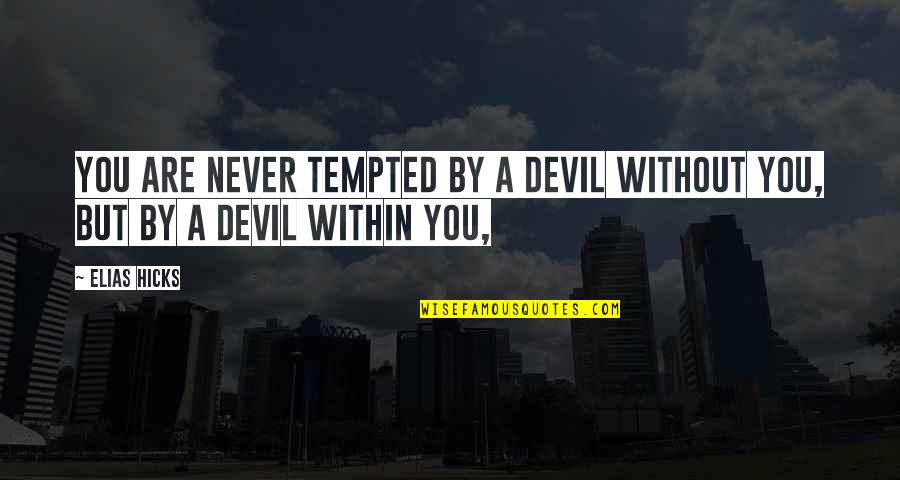 Elias Quotes By Elias Hicks: You are never tempted by a devil without