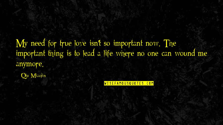 Eliasberg Foundation Quotes By Qiu Miaojin: My need for true love isn't so important Eliasberg Foundation Quotes By Qiu Miaojin: My need for true love isn't so important