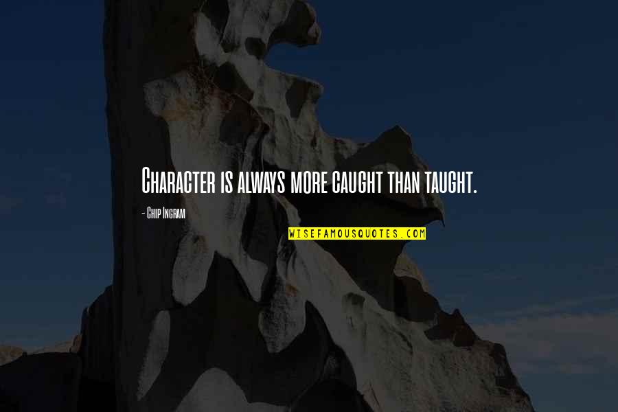 Elie Wiesel Father Death Quotes By Chip Ingram: Character is always more caught than taught. Elie Wiesel Father Death Quotes By Chip Ingram: Character is always more caught than taught.