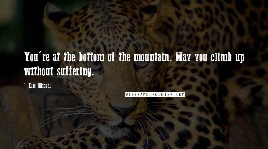 Elie Wiesel quotes: You're at the bottom of the mountain. May you climb up without suffering.