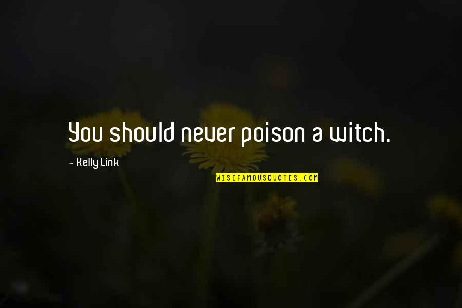 Elietian Cropped Quotes By Kelly Link: You should never poison a witch.