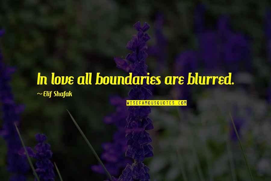 Elif Quotes By Elif Shafak: In love all boundaries are blurred.