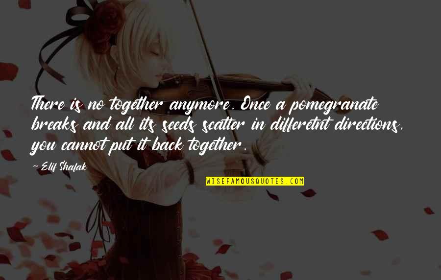 Elif Quotes By Elif Shafak: There is no together anymore. Once a pomegranate Elif Quotes By Elif Shafak: There is no together anymore. Once a pomegranate