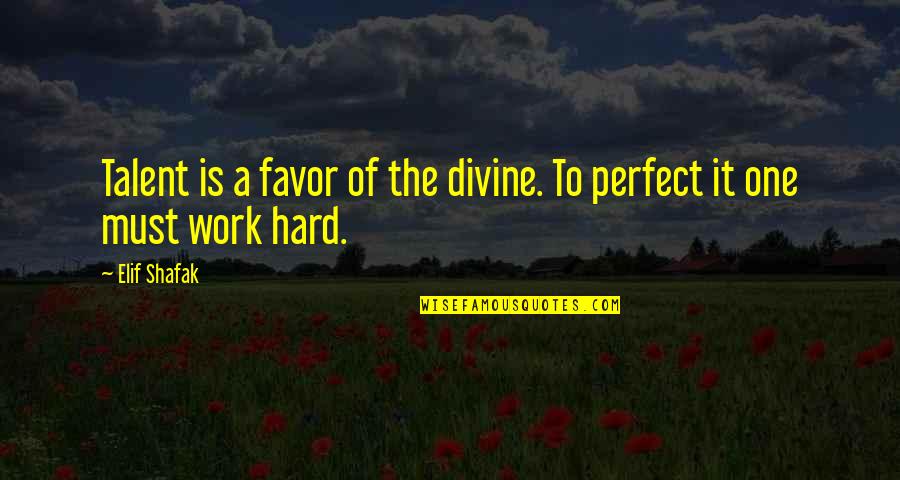 Elif Quotes By Elif Shafak: Talent is a favor of the divine. To