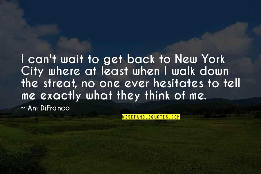Elightful Quotes By Ani DiFranco: I can't wait to get back to New