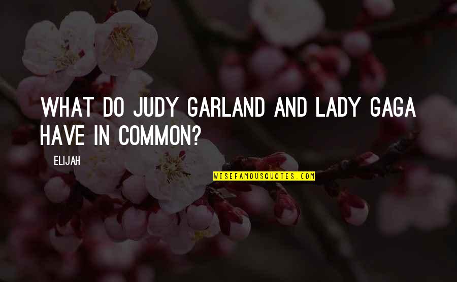 Elijah Quotes By Elijah: What do Judy Garland and Lady Gaga have