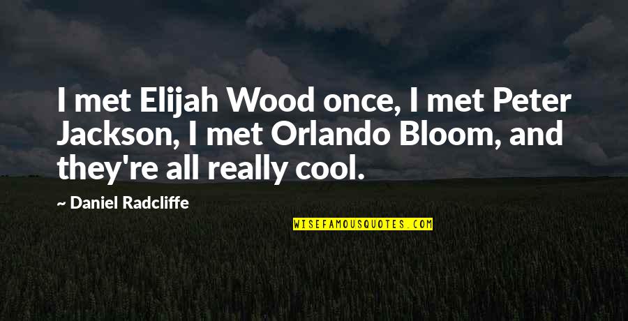 Elijah Wood Quotes By Daniel Radcliffe: I met Elijah Wood once, I met Peter